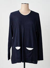 Pull tunique stretch manches longues bleu MONTPUNT femme