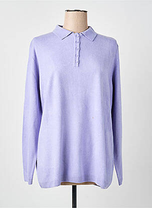 Pull coupe cintrée manches longues violet CASHMERE FEELING femme