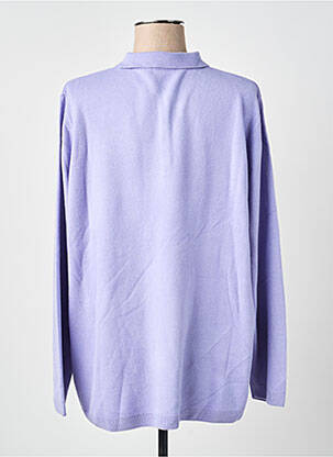 Pull coupe cintrée manches longues violet CASHMERE FEELING femme