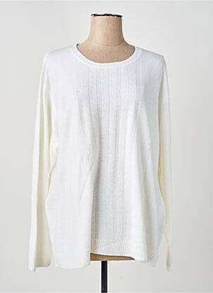 Pull coupe cintrée manches longues beige CASHMERE FEELING femme