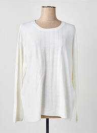 Pull coupe cintrée manches longues beige CASHMERE FEELING femme