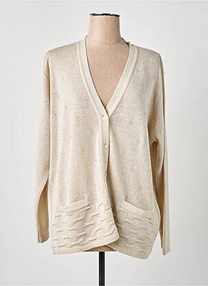 Gilet manches longues stretch beige OMC femme