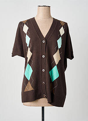 Gilet manches courtes resserrée sur le bas marron OLSEN femme