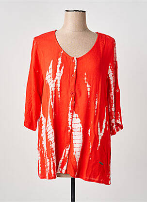 Tunique manches longues tissage crêpe orange L'ATELIER D'ANNA femme
