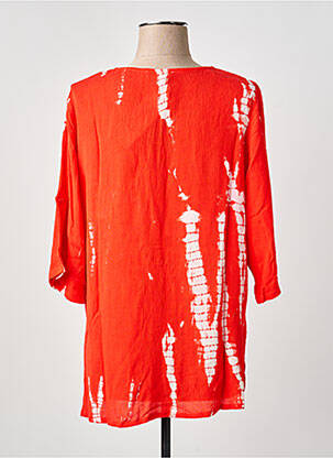 Tunique manches longues tissage crêpe orange L'ATELIER D'ANNA femme
