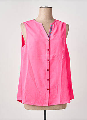 Top col v sans manche rose TINTA STYLE femme