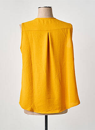 Top col v sans manche jaune TINTA STYLE femme