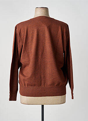 Gilet manches longues col rond marron MICHA femme