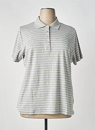 Polo fermeture boutonnée sur le devant manches courtes gris M.X.O femme