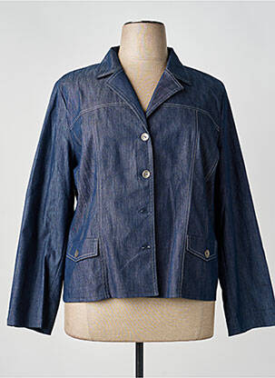 Veste casual col tailleur bleu GEVANA femme