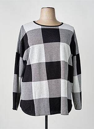 Pull coupe droite manches longues gris FABER femme