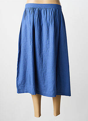 Jupe mi-longue taille à pinces bleu JENSEN femme