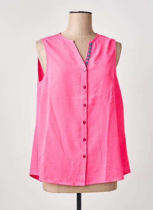 Top col v sans manche rose TINTA STYLE femme