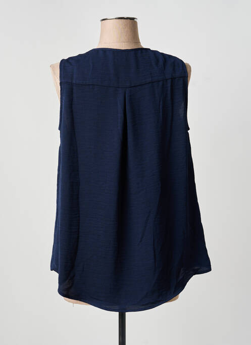 Top col v sans manche bleu TINTA STYLE femme