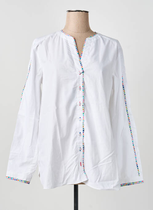 Chemisier coupe droite manches longues blanc BARILOCHE femme