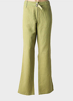 Pantalon droit tissage popeline taille normale vert JOCAVI femme