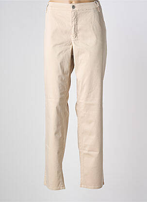 Pantalon slim tissage popeline taille normale beige GARDEUR femme