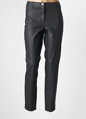 Pantalon chino fermeture zippée sous rabat boutonné taille normale noir JOCAVI femme