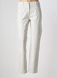 Pantalon slim tissage popeline taille normale beige LCDN femme