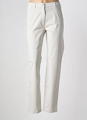 Pantalon slim tissage popeline taille normale beige LCDN femme