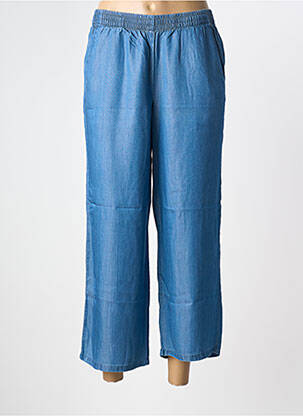 Pantalon 7/8 stretch taille normale bleu SIGNATURE femme