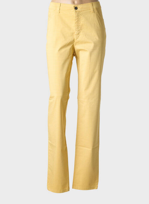 Pantalon slim tissage popeline taille normale jaune WALTRON femme