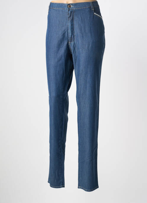 Pantalon slim taille élastique taille haute bleu WALTRON femme