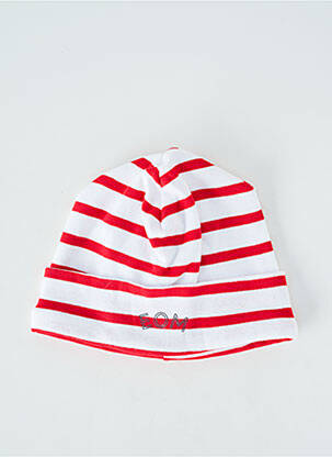 Bonnet maille fine rouge ELLE EST OU LA MER garcon