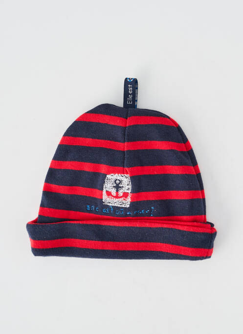 Bonnet rouge ELLE EST OU LA MER garcon