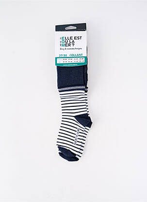 Collants imprimé rayures bleu ELLE EST OU LA MER fille