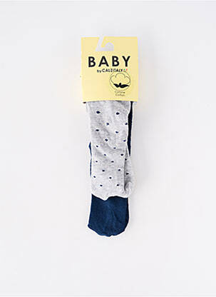 Collants imprimé pois bleu CALZITALY fille