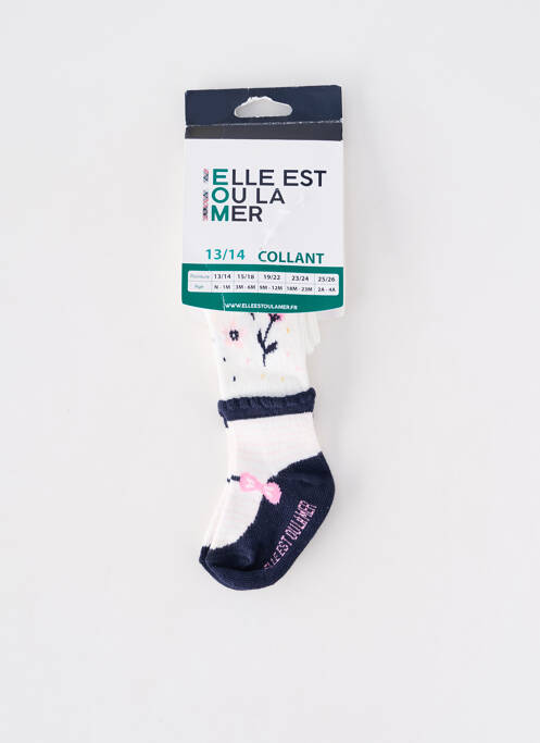 Collants blanc ELLE EST OU LA MER fille