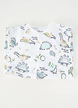 Pyjama fermeture pressionnée blanc BABY BOL garcon