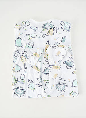 Pyjama fermeture pressionnée blanc BABY BOL garçon