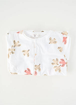 Pyjama fermeture pressionnée blanc BABY BOL fille