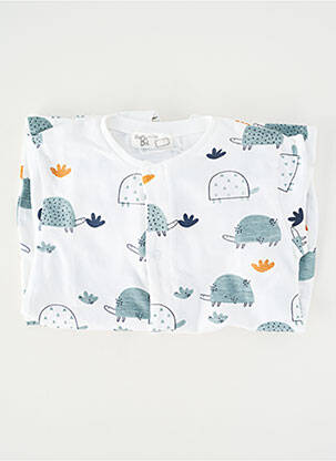 Pyjama fermeture pressionnée blanc BABY BOL garcon