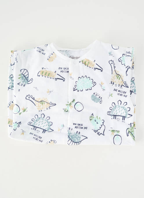 Pyjama fermeture pressionnée blanc BABY BOL garcon