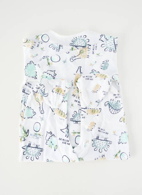 Pyjama fermeture pressionnée blanc BABY BOL garcon