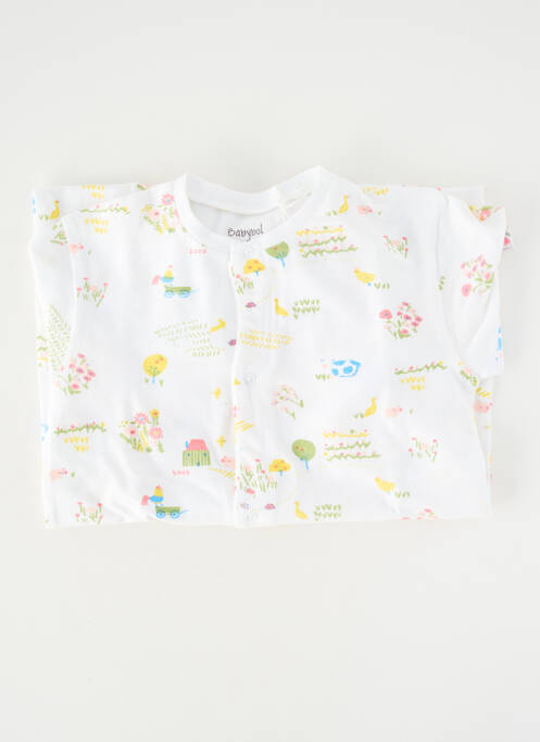 Pyjama fermeture pressionnée blanc BABY BOL fille