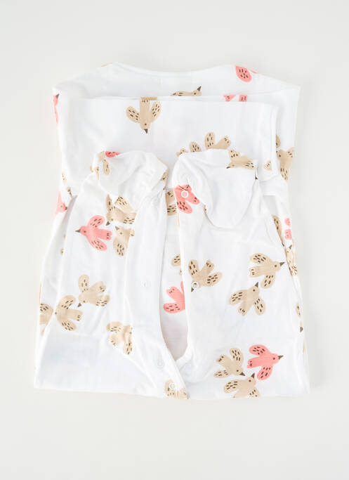 Pyjama fermeture pressionnée blanc BABY BOL fille