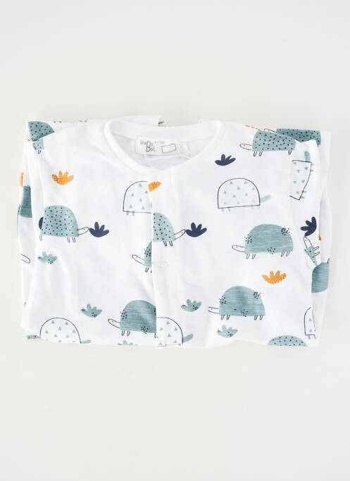 Pyjama fermeture pressionnée blanc BABY BOL garcon