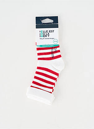 Chaussettes stretch rouge ELLE EST OU LA MER enfant