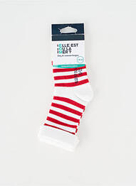 Chaussettes imprimé rayures rouge ELLE EST OU LA MER enfant