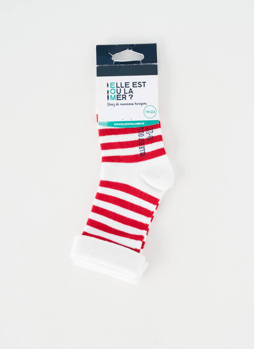 Chaussettes imprimé rayures rouge ELLE EST OU LA MER enfant