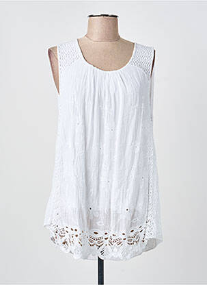 Top stretch sans manche beige COULEURS DU TEMPS femme