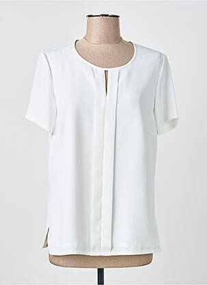 Top tissage crêpe manches courtes beige WEINBERG femme