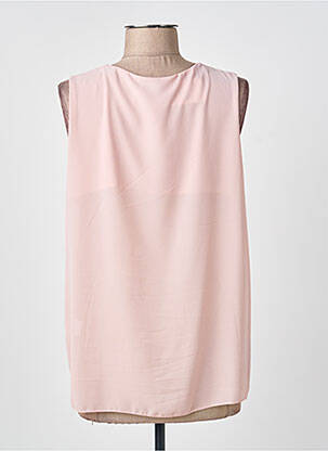 Top tissage crêpe sans manche rose COULEURS DU MONDE femme