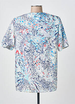 Chemisier coupe droite manches courtes bleu GUY DUBOUIS femme