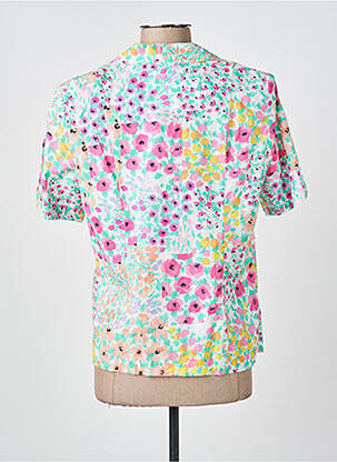 Chemisier imprimé fleurs manches courtes rose GUY DUBOUIS femme