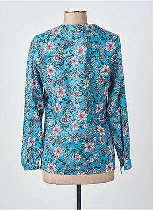 Chemisier imprimé fleurs manches longues bleu GUY DUBOUIS femme